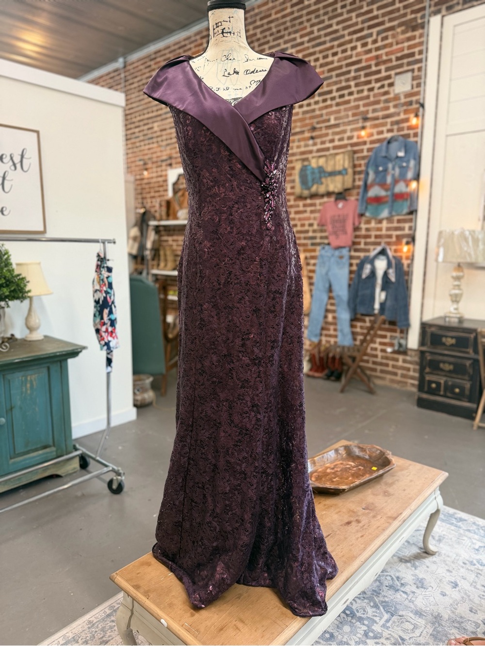 Mother Of The Bride, evening gown, Satin oversized Collar Women's size